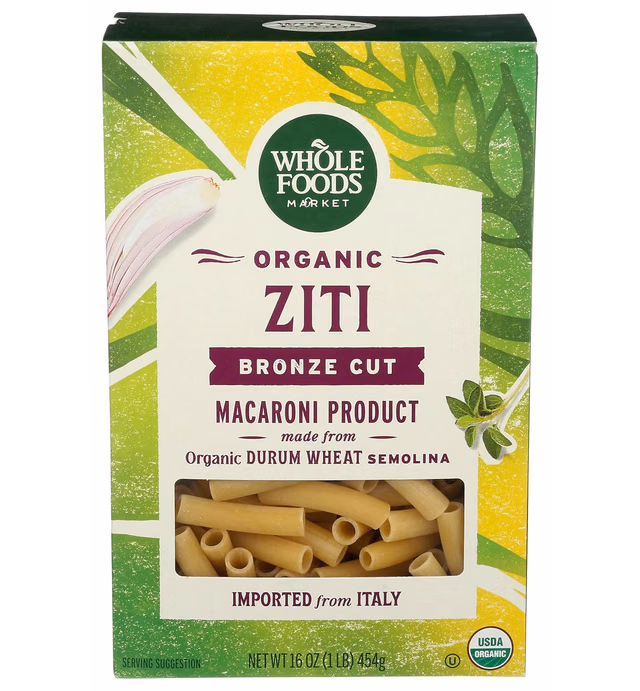 Whole Foods Market, Organic Ziti, 16 oz