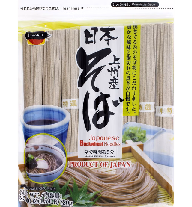 J-Basket Dried Buckwheat Soba Noodles, 25.40 Ounce