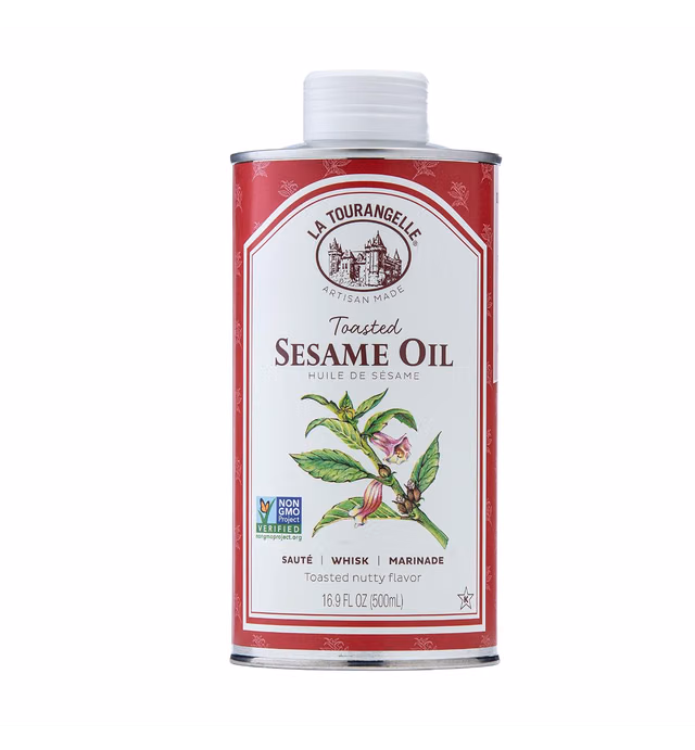 La Tourangelle, Toasted Sesame Oil, Great for Cooking, Add to Noodles, Stir-Fry, Vegetables, Vinaigrettes, and Marinades for Authentic Asian Cuisine, 16.9 fl oz