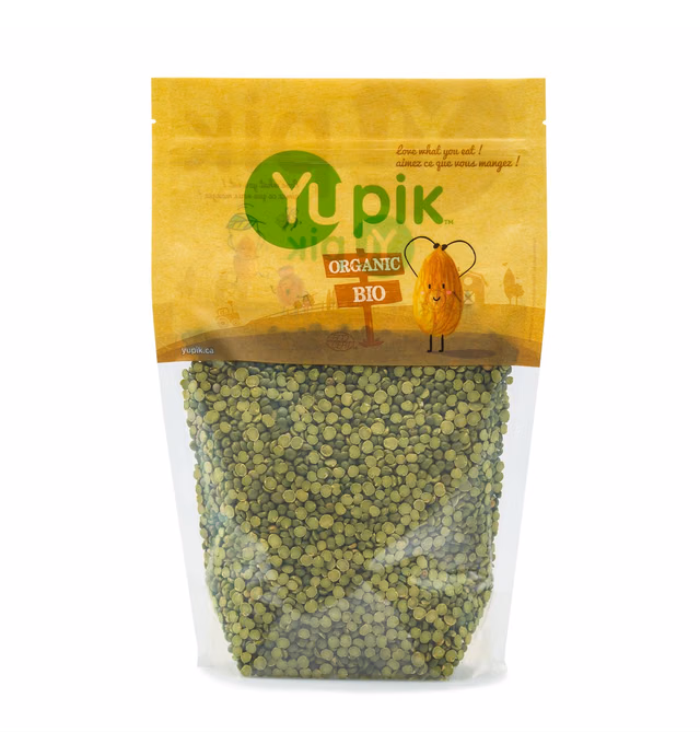 Yupik Organic Split Green Peas, 2.2 lb, Non-GMO, Vegan, Gluten-Free