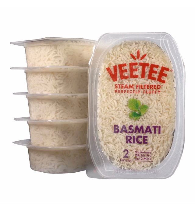 Veetee Basmati Rice - 2 Minute Rice Microwavable Meals - Instant Rice Meals Ready to Eat Gluten Free Precooked Rice - 9.9oz (Pack of 6)