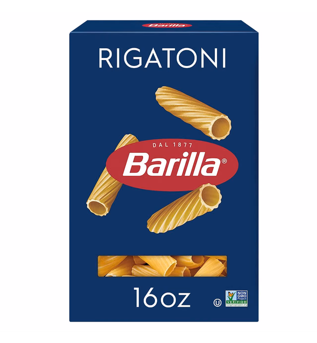 Barilla Rigatoni Pasta, 16 oz. Box - Non-GMO Pasta Made with Durum Wheat Semolina - Kosher Certified Pasta