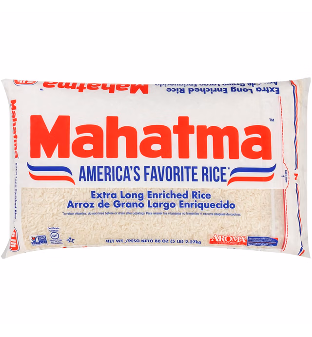 Mahatma Extra-Long-Grain Rice 5-Pound Rice Bag, Gluten-Free and Non-GMO White Rice Bulk Bag, 1 Bag of Rice