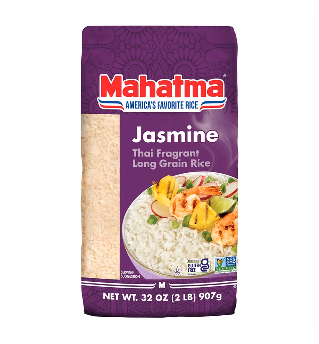 Mahatma Jasmine Rice, 32-Ounce Bag of Rice, Thai Fragrant Rice