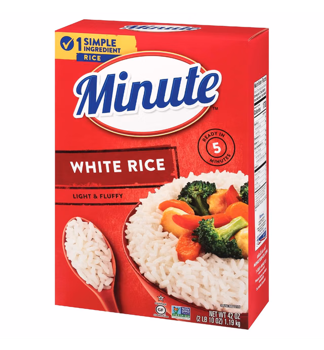 Minute White Rice, Instant White Rice for Quick Dinner Meals, 42-Ounce Box