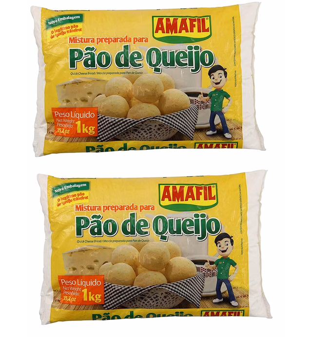 AMAFIL Mix for Cheese Bread 35.2 oz. - 2 Pack / Mistura Preparada para Pao de Queijo 1kg. - 2 Pack