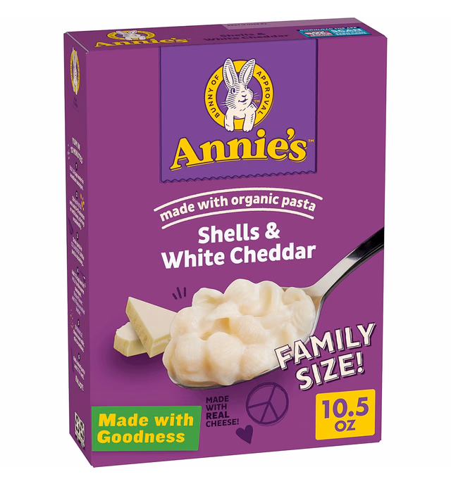 Annie’s White Cheddar Shells Macaroni & Cheese Dinner with Organic Pasta, Kids Mac & Cheese Dinner, 10.5 OZ