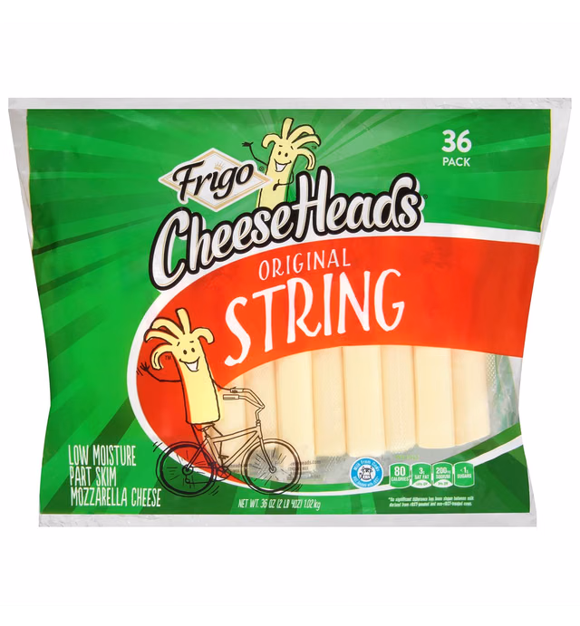 Frigo Cheese Heads, Regular String Cheese, 36 Count