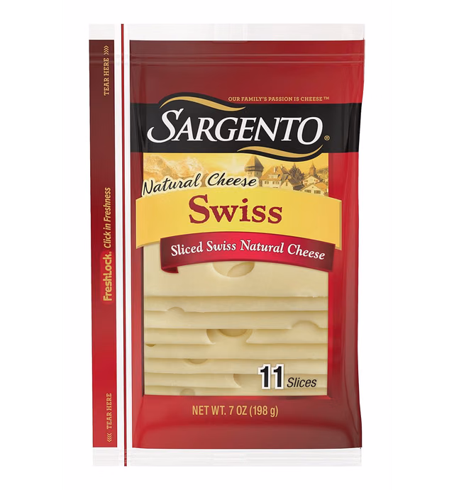Sargento Swiss Natural Cheese SlicesGreat pairing with fruit and perfect for sandwiches, 7 Oz