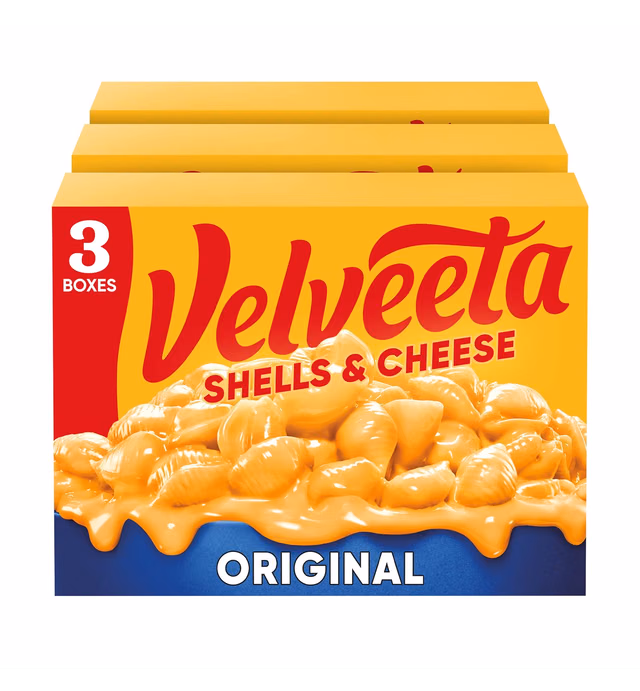 Velveeta Shells & Cheese Original Shell Pasta & Cheese Sauce Meal (3 ct Pack, 12 oz Boxes)