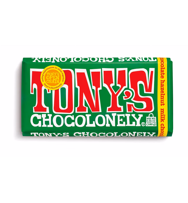 Tony's Chocolonely 32% Milk Chocolate Hazelnut Bar, 6.35 OZ