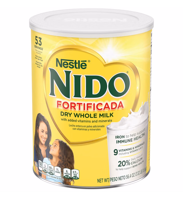 NIDO Fortificada Dry Whole Milk 56.4 oz. Canisters