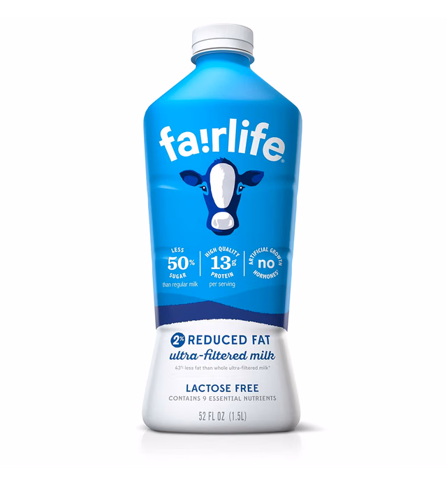 Fairlife 2% Reduced Fat Ultra Filtered Milk, Lactose Free, 52 Fl Oz