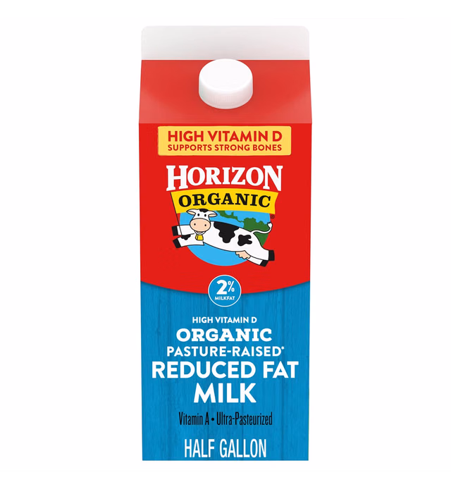 Horizon Organic 2% Reduced Fat Milk, High Vitamin D, Half Gallon