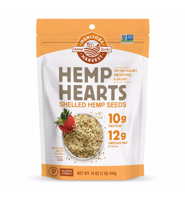 Hemp Seeds, 16oz; 10g Plant Based Protein and 12g Omega 3 & 6 per Serving | Perfect for smoothies, yogurt & salad | Non-GMO, Vegan, Keto, Paleo, Gluten Free | Manitoba Harvest