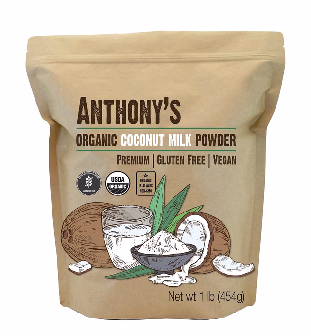 Anthony's Organic Coconut Milk Powder, 1 lb, Gluten Free, Vegan & Dairy Free, Creamer Alternative, Keto Friendly