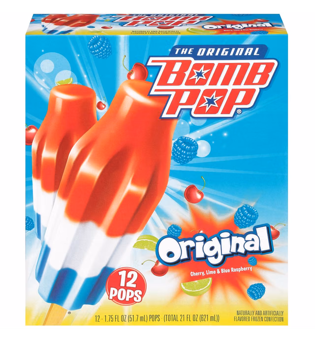 Bomb Pop Original Ice Pop, 12 Pack