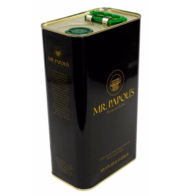 Mr. Papou's | Extra Virgin Olive Oil | First Cold Pressed | Family Owned | Harvested in Greece | 3 Liter - 101.4 fl oz (3 Liter)