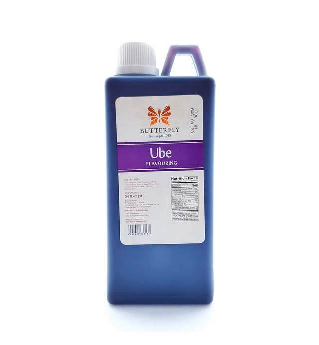 Ube Purple Yam Flavoring Extract Restaurant Size by Butterfly 1 Liter, 34 Fl. Ounce
