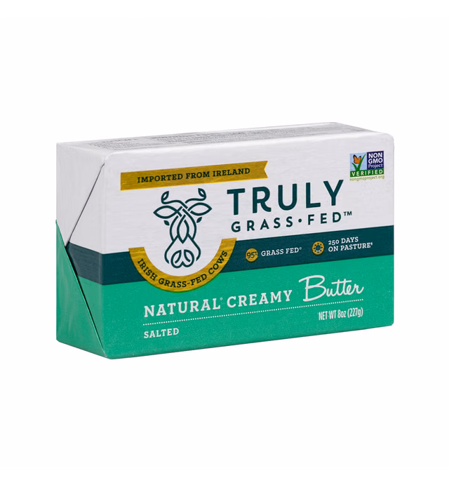 Truly Grass Fed Natural Creamy Salted Butter, 8 OZ