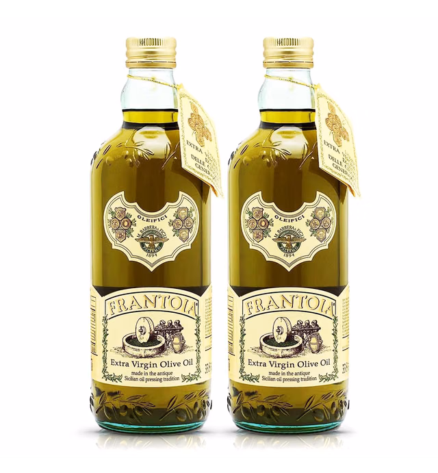 Frantoia Extra Virgin Olive Oil from Italy - Fruity, Unfiltered, Cold Extracted Authentic Sicilian Olive Oil - Fresh Harvest Imported Olive Oil From Italy - 33.8 Fl Oz - Pack of 2