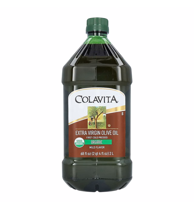 Colavita Organic Extra Virgin Olive Oil, First Cold Pressed, Perfect for Roasting, Baking, Dressing, and Marinades Carbohydrate Free Cholesterol Free Imported From Italy, 2 Liters