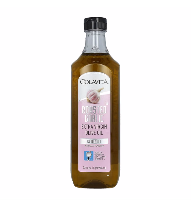 Colavita Roasted Garlic Extra Virgin Olive Oil, Low FODMAP, 32 Fl Oz (Pack of 1)