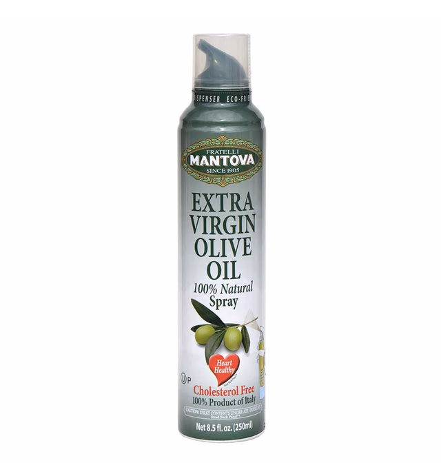 Mantova Extra Virgin Olive Oil Spray, heart-healthy cooking spray perfect for salads, pasta sauces, or grilling, 100% natural cooking oil made in Italy, our olive oil dispenser bottle lets you spray, drip, or stream with no waste, 8.5 oz