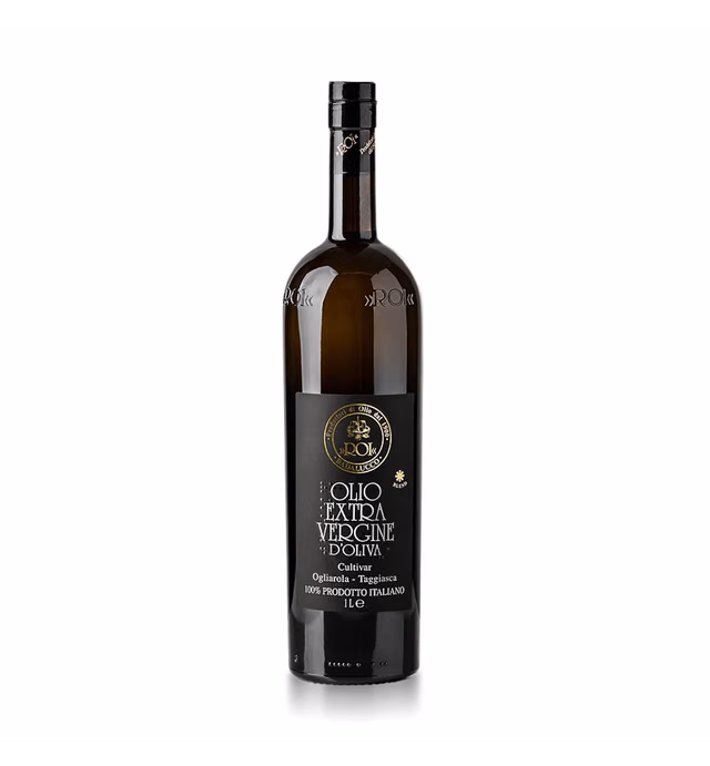 ROI Ligurian Italian Extra Virgin Olive Oil - First Cold Pressed EVOO Cultivar Ogliarola-Taggiasca Ligurian Olives - Polyphenol Rich Olive Oil From Liguria Italy - 34 fl oz (1 liter)