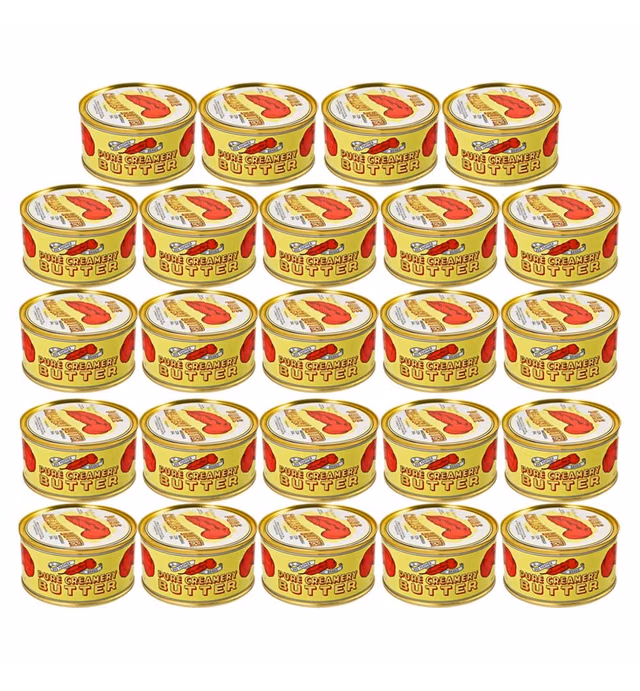 Red Feather Creamery Canned Butter A real butter from new Zealand-100% pure no artificial colors or flavors-Great for Hurricane Preparedness Emergency Survival Earthquake Kit-(24 Cans/Full Case)