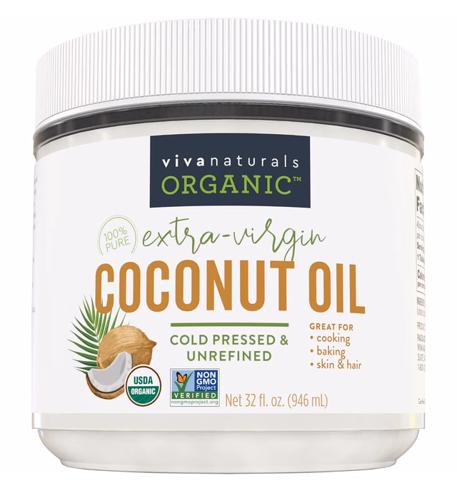 Organic Coconut Oil - Unrefined and Cold-Pressed, Natural Hair Oil, Skin Oil and Cooking Oil with Fresh Flavor, Non-GMO Extra Virgin Coconut Oil (Aceite de Coco), USDA Organic, 32 oz