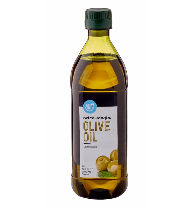 Amazon Brand - Happy Belly Extra Virgin Olive Oil, Mediterranean Blend, 16.9 fl oz (500mL)