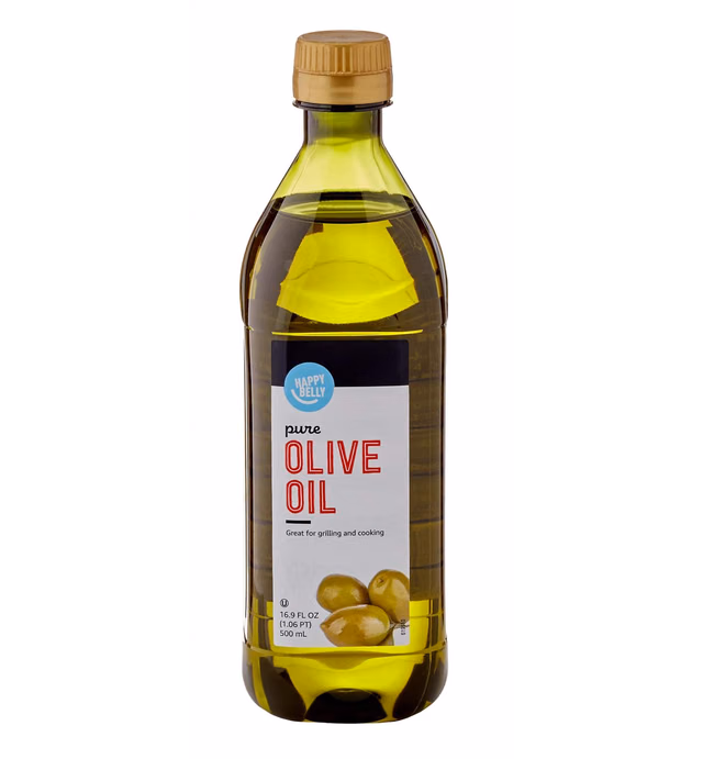 Amazon Brand - Happy Belly Pure Olive Oil, 16.9 fl oz (500mL) (Previously Solimo)
