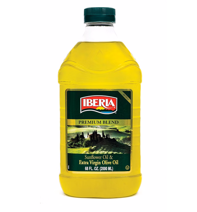 Iberia Extra Virgin Olive Oil and Sunflower Oil Blend (2 Liter) High Heat Frying, All Purpose Cooking Oil, Baking & Deep Frying Oil from Spain, Kosher