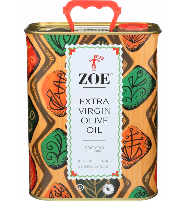 ZOE Extra Virgin Olive Oil Tin, 3 Liter, 101.4 Ounce