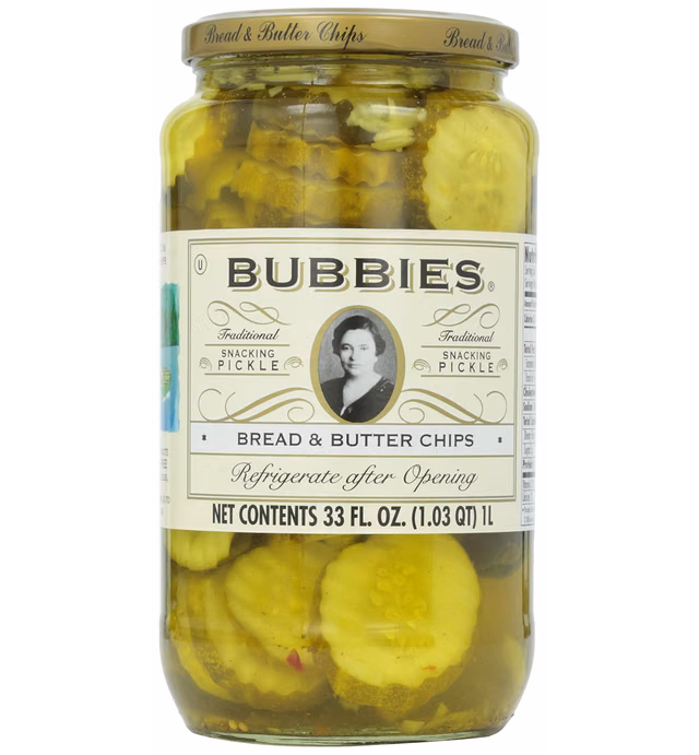 Bubbies, Pickles, Bread & Butter, 33 oz