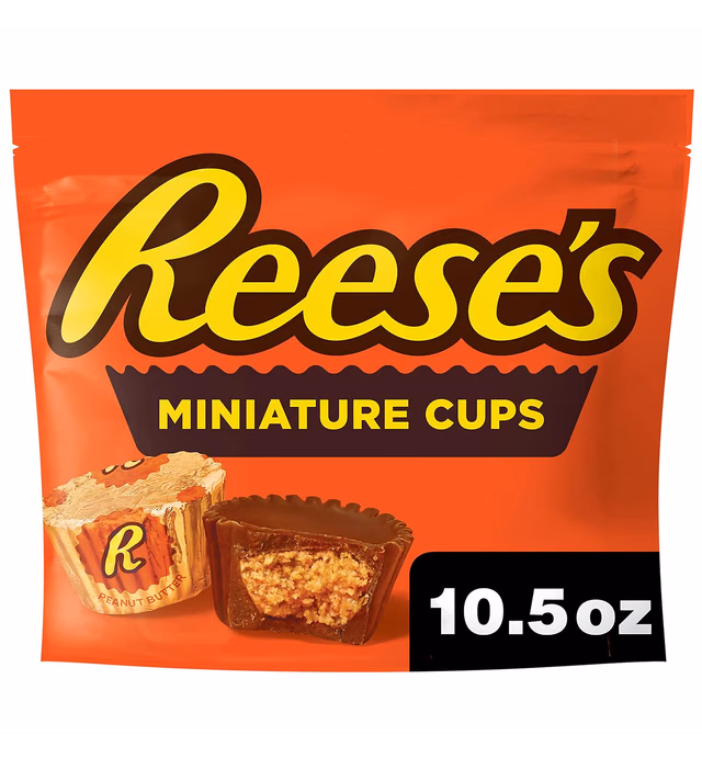 REESE'S Miniatures Milk Chocolate and Peanut Butter Cups, Gluten Free, Individually Wrapped Candy Share Pack, 10.5 oz