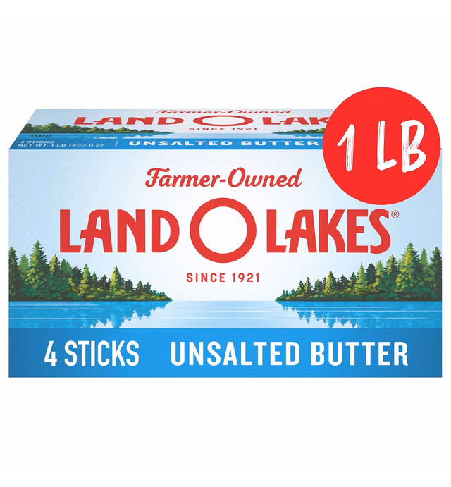 Land O Lakes® Unsalted Butter, 1 lb in 4 Sticks