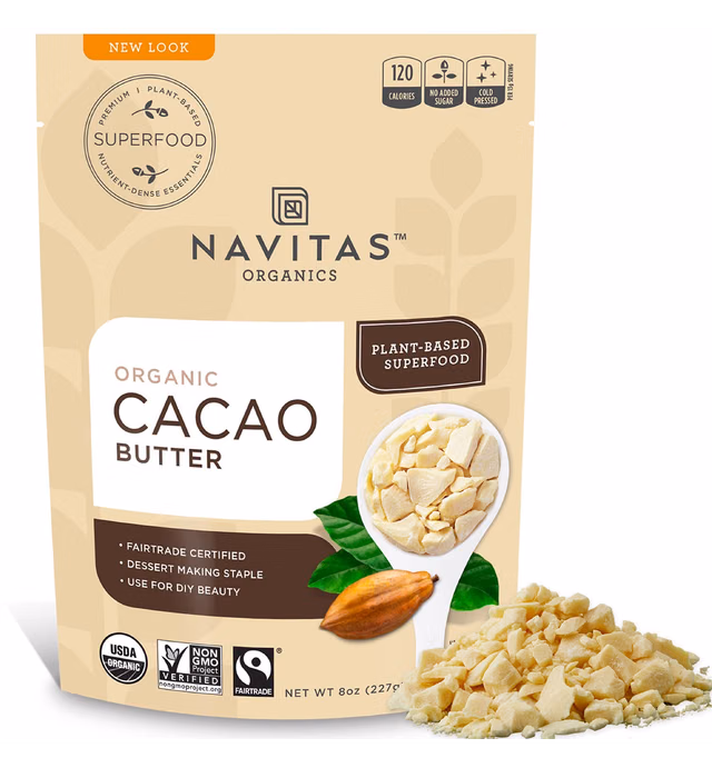 Navitas Organics Cacao Butter, 8 Ounce — Organic, Non-GMO, Fair Trade, Gluten-Free