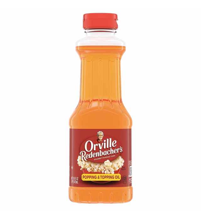 Orville Redenbacher's Popping & Topping Buttery Flavored Oil, Keto Friendly, 16 Fl Oz (Pack of 6)