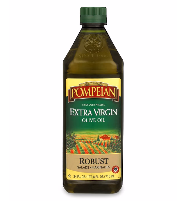 Pompeian Robust Extra Virgin Olive Oil, First Cold Pressed, Full-Bodied Flavor, Perfect for Salad Dressings & Marinades, 24 FL. OZ.