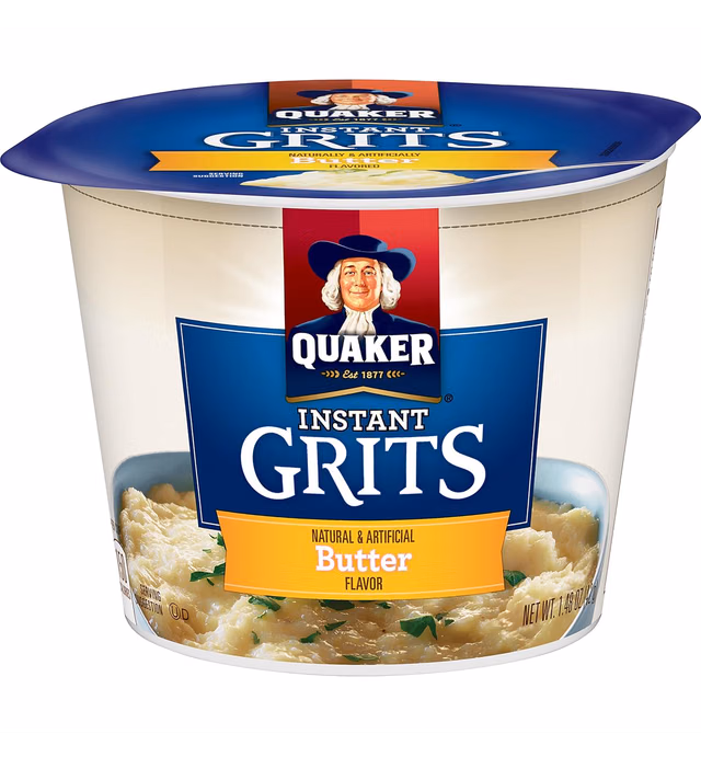 Quaker Instant Grits, Butter Flavor, Breakfast Cereal 1.48 Ounce (Pack of 12)