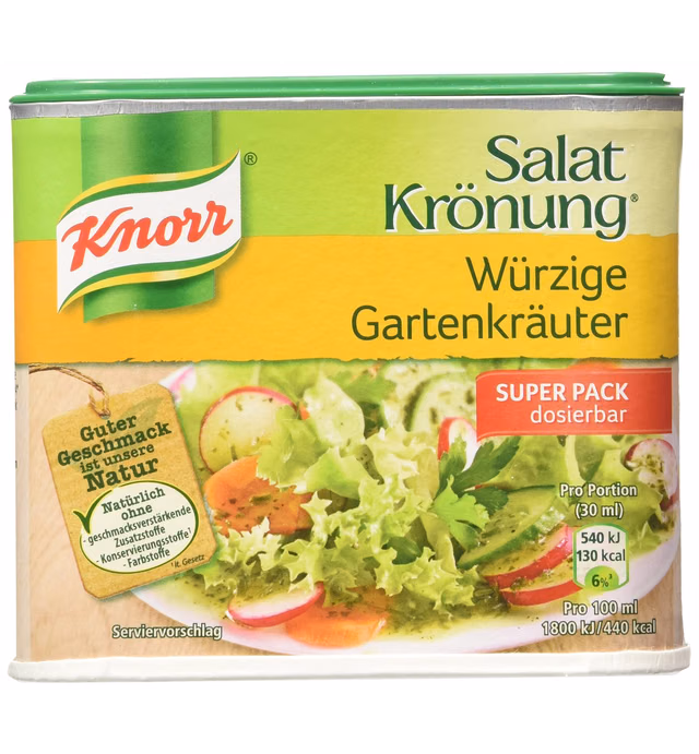 Knorr Salat Kroenung GartenKraueter (Garden Herbs Vinaigrette Mix) -Container for 2.1 L