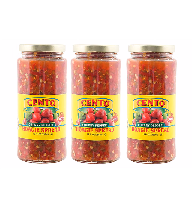 Cento Diced Hot Cherry Pepper Hoagie Spread, 12 Fl Oz (Pack of 3)