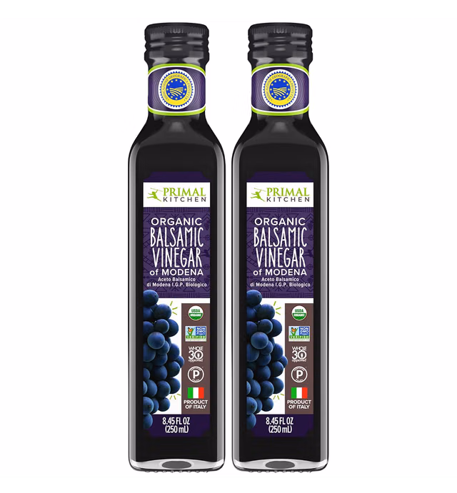 Primal Kitchen Organic Balsamic Vinegar of Modena, Whole30 Approved and Certified Paleo, 8.45 Fluid Ounces, Pack of 2…