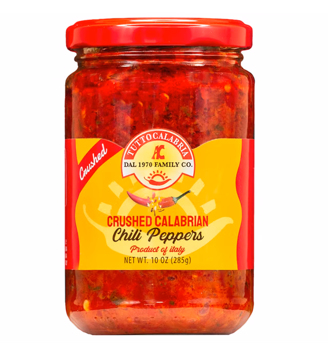 Crushed Calabrian Chili Pepper, Paste/Spread/Sauce, Hot, Savory, Delicious, TuttoCalabria,10 oz, (285g)