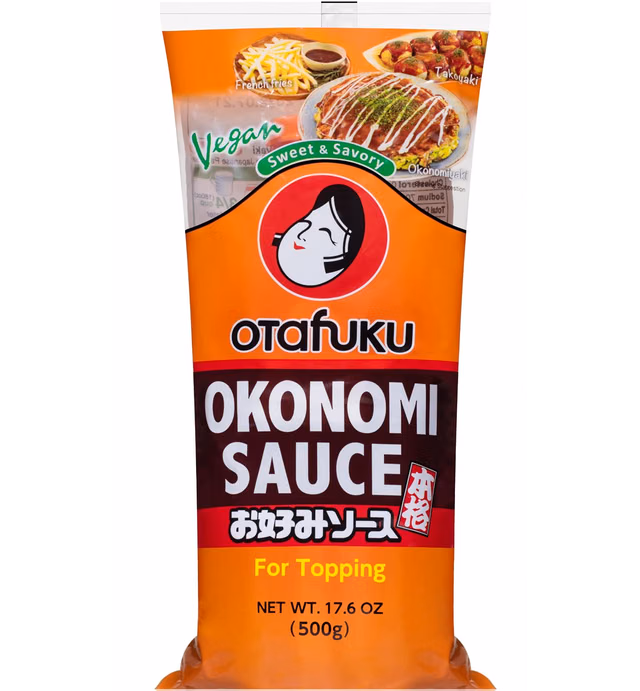 Otafuku Okonomi Sauce, Vegan Japanese Topping for Okonomiyaki Pancakes (17.6 Ounces)