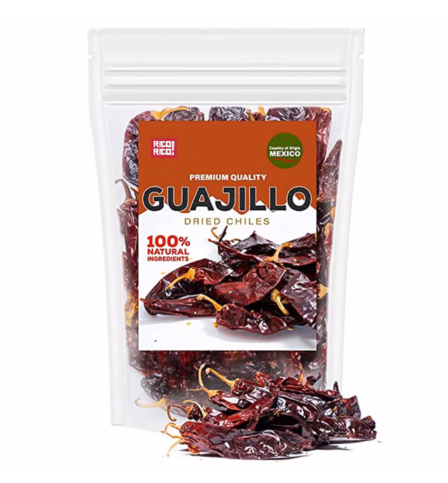 RICO RICO - Dried Guajillo Chiles Peppers 16 oz - Natural and Premium. Great For Mexican Recipes Like Mole, Tamales, Salsa. Resealable Bag by RICO RICO