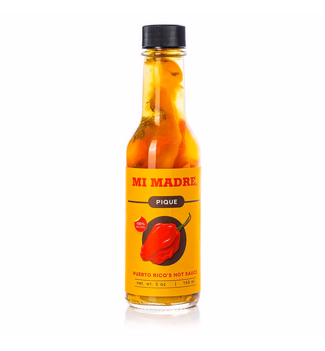 Mi Madre Pique Hot Sauce, Handcrafted in Puerto Rico, 100 Percent Natural, 5 Ounce (Pack of 1)
