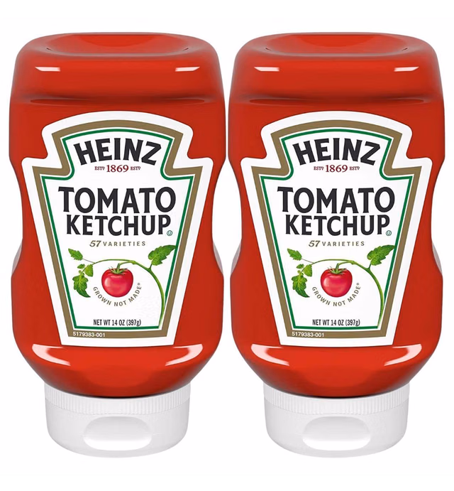 Heinz, Tomato Ketchup, 14oz Squeeze Bottle (Pack of 2)